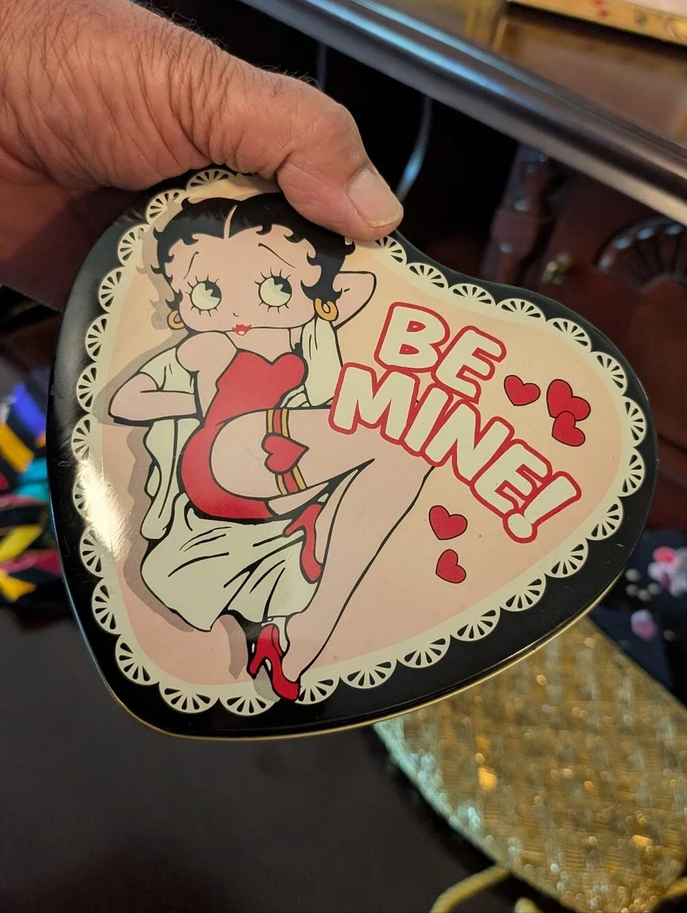 Betty Boop Trinket Tin And  Bright Pink Beaded Bracelet & Pink Cuff Set